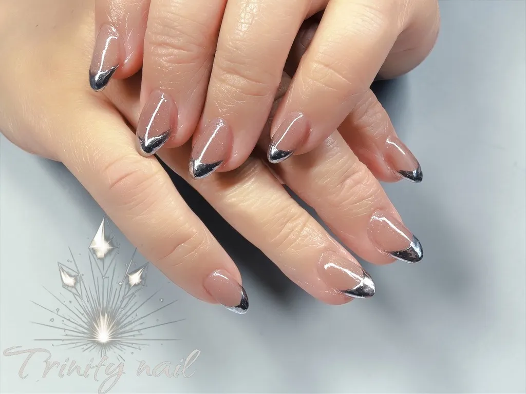 フレンチネイル＊ミラーフレンチ